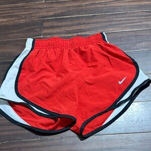 Nike Red and White Running Shorts